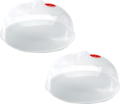 Plasticforte Magnetrondeksel - 2x - 25 cm - transparant - kunststof - 25 x 10,5 cm - keukenhulpmiddelen