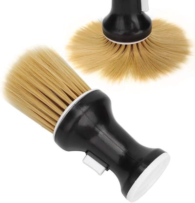 Kappershalsborstel Nekborstel Salon Tondeuse - Zacht Nylon Haar - Kappersaccessoires - Niet-irriterend voor de Huid - Zwart