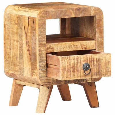 vidaXL - Nachtkastje - 30x30x41 - cm - ruw - mangohout