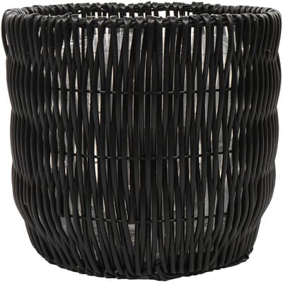Grote Plantenpot Zwart | Ø40 cm – Ronde Rotan Kunststof Bloempot – Voor Binnen en Buiten