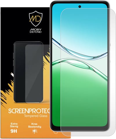 MobyDefend Screenprotector - Geschikt voor Oppo A5 5G - Case-Friendly Screensaver - Gehard Glas