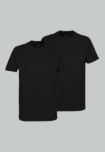 CECEBA Maverick American Heren T-shirt - 2-pack - ronde hals - Zwart