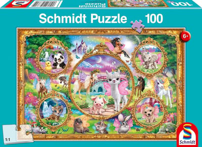 Kinderpuzzel - Dierenclub eenhoorn - Kinderspel - 100 stukjes - 27.5 x 19.1 cm - Meerkleurig