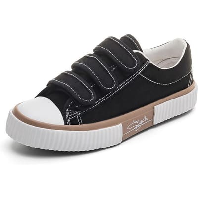 Lente Kleine Witte Schoenen Damesschoenen Nieuwe Veelzijdige Zwarte Klittenband Canvas Schoenen Stoffen Schoenen Sneakers Rubberen Zool 40 zwart