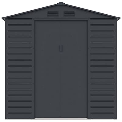 Vente-unique Metalen tuinhuisje van gegalvaniseerd staal - Antraciet - 4,15 m² - ADELMO