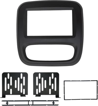 Double din fascia voor autoradio en DVD-paneel voor Renault Trafic en Opel Vivaro 2015+ - 2DIN audio stereo dashboard kit met montageframe en accessoires