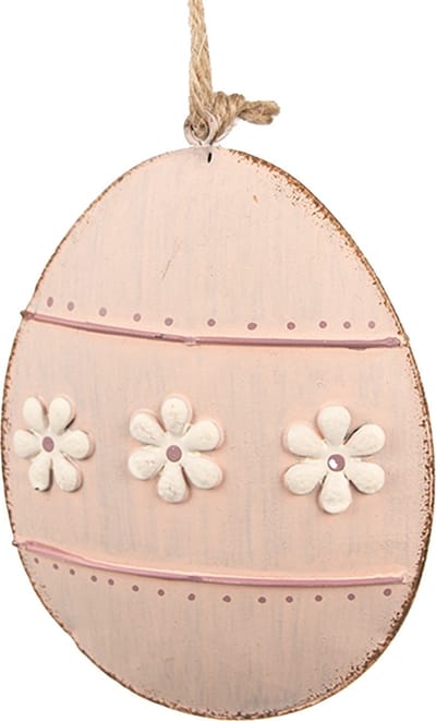 Clayre & Eef Paashanger Ei 8 cm Roze Metaal