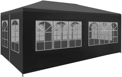 Vouwpaviljoen - Tuinpaviljoen partytent - Feestelijke bijeenkomsten - UV- en waterbestendig - 6x3 meter - Antraciet
