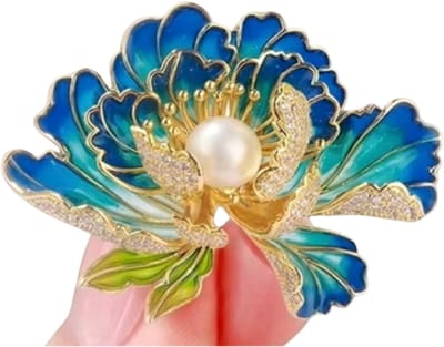 Broche blauwe bloem - Charme Bijoux