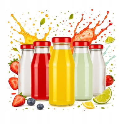 Bimberek Juice Serie - Glazen Flessen - 125ml - Schroefdop - Set van 10