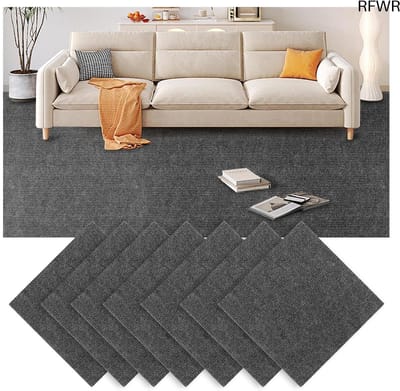 RFWR® 30 zelfklevende tapijttegels 30x30 cm - Donkergrijs - Duurzaam en veelzijdig voor elk interieur