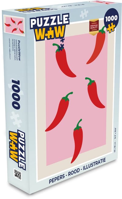 Puzzel Pepers - Rood - Illustratie - Legpuzzel - Puzzel 1000 stukjes volwassenen