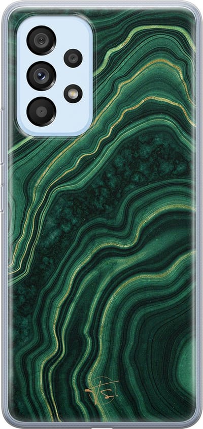 Hoesje geschikt voor Samsung Galaxy A33 - Agate groen - Soft Case - TPU - Marmer - Groen - Mooie Telefoonhoesjes