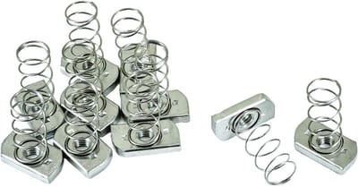 Dailygoods- Baleinenmoeren 10 stuks - Roestvrij Staal - M6/M8 - Geïntegreerde Veer - Eenvoudig te Gebruiken - Brede Toepassing - Veerkanaalmoeren