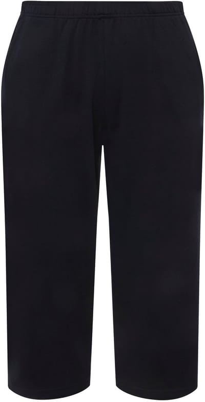 Ulla Popken - Dames - 7/8-joggingbroek rechte pijp elastische tailleband - Jeans blauw - Maat 54+
