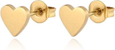 Cilla Jewels oorknoppen Edelstaal Hartje Goudkleurig