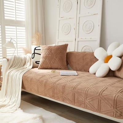 Dik Pluche Chaise Lounge Bankovertrek Huisdieren Kinderen Mat Bankhanddoek Bankbeschermer Slipcovers Afneembare Bankdeken Housse De Canape 1pcs45x45 pillowcase