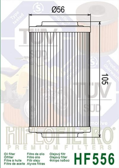 oliefilter hiflofiltro voor quad bombardier 500 quest 2003 tot 2004 3as556 / Equivalent hf556 nieuw