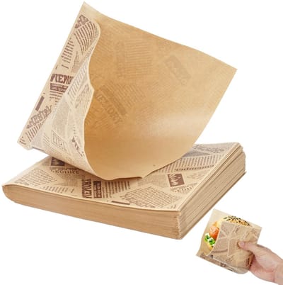 Allecto - Hamburgerzakjes - Papieren zakken voor voedselverpakkingen - 100 stuks - 15 x 15 cm - Duurzaam en milieuvriendelijk - Geschikt voor hambu..