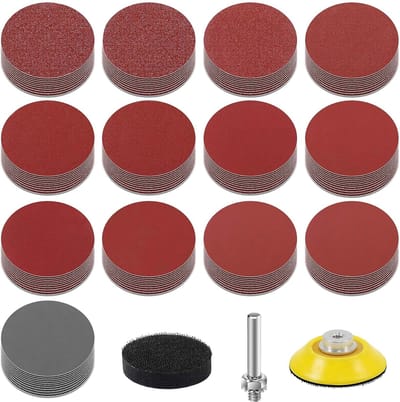 130 stuks schuurpapier klittenband 2 inch 50mm Grit 80 100 120 150 240 320 400 600 800 1000 1200 2000 3000 Schuurschijf Pad Kit Polijsten Pad Adapter met extra fijne korrel