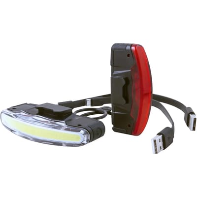 Voor- en achterlichten Spanninga Arco Set Bat.Li Po USB 5