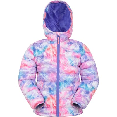 Mountain Warehouse Kinder/Kids Seizoenen Tie Dye Gewatteerde Jas (Helder Roze)