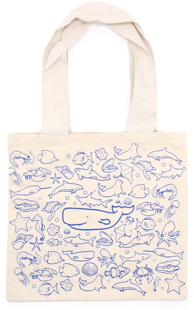 Ancient Wisdom - Boodschappentas - Grote katoenen tas 38x42cm - Zeeleven - Herbruikbaar - Eco-vriendelijk - Shopper - Tas - Milieu