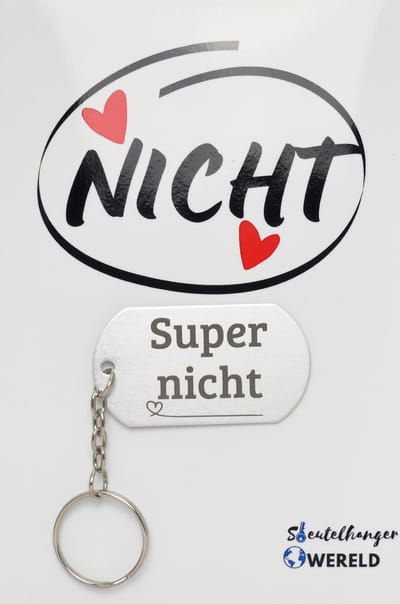 Super nicht Sleutelhanger inclusief kaart - nicht cadeau - nicht - Leuk kado voor je nicht om te geven - 2.9 x 5.4CM