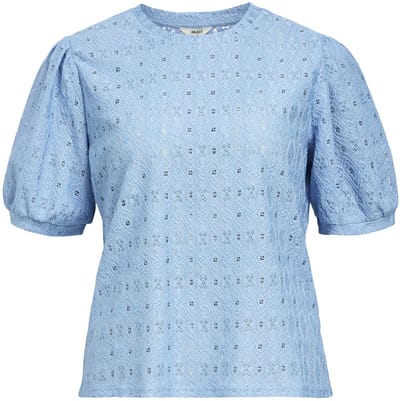 Object Objlaila S/s Re Top Tops & T-shirts Dames - Shirt - Blauw - Maat XS
