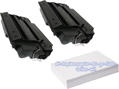 KATRIZ® huismerk toner-2x Q7551X(HP 51X)Zwart | 2x 13 000 Pagina's+Kopieerpapier-A4-500vellen|Geschikt voor HP LaserJet M3027/M3027 MFP /M3027X MFP/ M3035/ M3035 MFP/M3035XS MFP/ P3005/ P3005 series/ P3005D/ P3005DN/ P3005N/ P3005X/P3027MFP/P3035