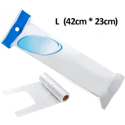 100 stuks transparante plastic wegwerp vershoudzak Koelkast Supermarkt versdrager transparante zak met handvatten voor voedsel white