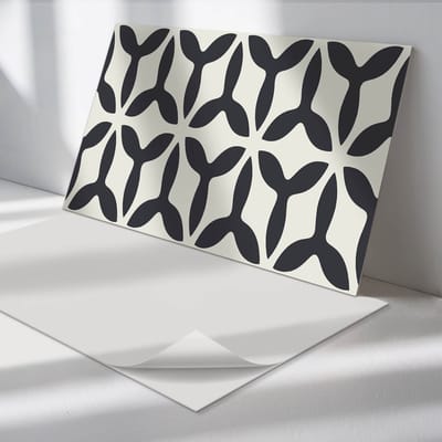 Wallfluent Vinyl Wandpaneel - Stijlvol patroon met vinnen Wandpaneel PVC - 100 cm x 50 cm - Zwart Vinyl Wandpaneel - Set van 1 - Rechthoekig Wandbekleding Vinyl - Patroon Wandpaneel - Zelfklevend Wandpaneel - Wandpaneel Keuken en Badkamer