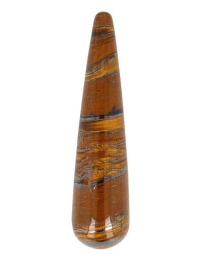 Tijgeroog massage griffel 7,5 cm - bruin