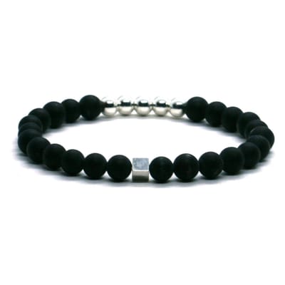 Heaven Eleven KIDS - meisjes - armband - zilver - 925 - onyx matte - 6mm - 15cm