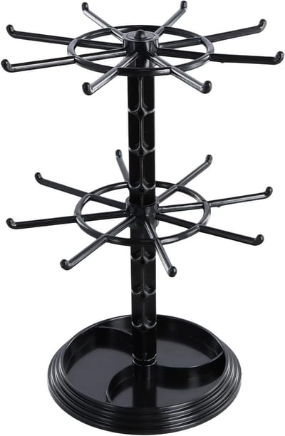 Rotating Sieradenboom met 2 Niveaus voor het Organiseren van Kettingen, Hangers en Sleutelhangers voor Vrouwen en Meisjes