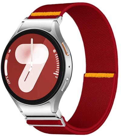 Nylon loop bandje - geschikt voor Samsung Galaxy Watch 7 (40 & 44mm) / Watch 6 (Classic) / Watch 5 (Pro) / Watch 4 (Classic) / Watch FE - met easy pin - rood