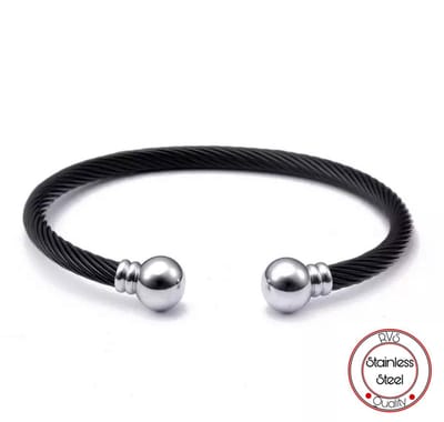Klemarmband | Zilverkleurig & Zwart Armband | Armband Mannen | Armband Heren | Mannen Cadeau voor Man Cadeautjes