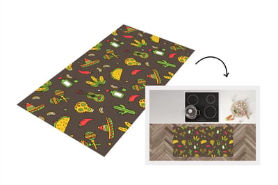 Keukenloper - Loper keuken - Patroon - Mexico - Sombrero - 120x60 cm - Keukenloper vinyl