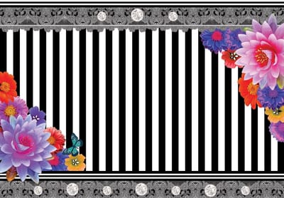 Floral Stripes Photo Wallcovering