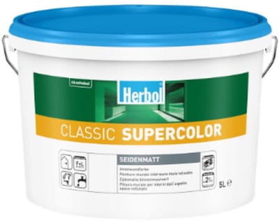 Herbol Classic Supercolor Soft - Hoogdekkende seidenmatte binnenmuurverf op waterbasis - 5 L - RAL 9016 Verkeerswit