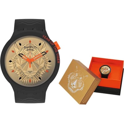 Swatch Quartz Uurwerk Nationale Trend Groot Wijzerplaat Unisex Horloges Goud SB03Z102 SB03Z102 beige