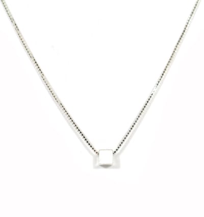 Heaven Eleven - 925 zilver blokje (donut) - 40cm (verstel-ketting 4cm)