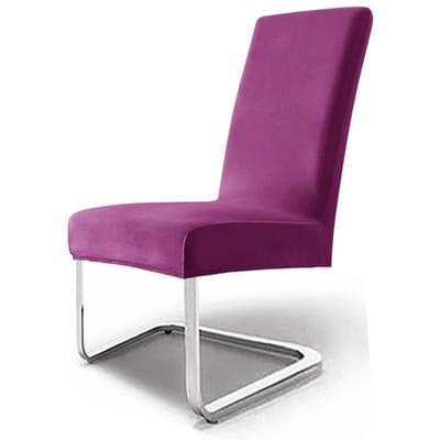 Verdikte Zilvervos Fluweel Stoelhoes Fluwelen Stof Elastisch Huis Hotel Eetkamerstoel Stofhoes Stoelhoes High-end Gevoel 38*38*4cm paars