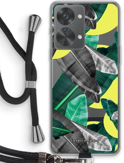 Case Company® - Hoesje met koord geschikt voor OnePlus Nord 2T hoesje met Koord - Fantasie jungle - Telefoonhoesje met Zwart Koord - Bescherming aan alle Kanten en Over de Schermrand