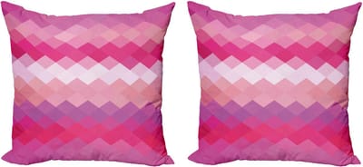 ABAKUHAUS Felroze decoratieve kussenhoez 2-pack, klassiek, eenvoudig, modern, 40x40 cm, fuchsia perzikroze