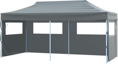 Partytent met Zijwanden - Feesttent Opvouwbaar - Buitenevenementen Organiseren - Waterdicht Oxford Dak - 3x6 m - Antraciet