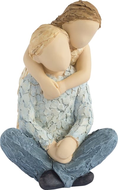 MadDeco - een hechte band - een beeldje zegt meer dan woorden - Neil Welch - handgemaakt  - polystone - 12.5 cm hoog