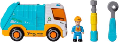Speelgoedtopdeals - Demonteerbare Vuilniswagen - Educatief Speelgoed – DIY met schroevendraaier