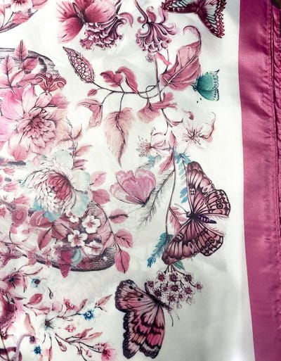 Dames Neksjaal - Haarsjaal - Hoofdsjaal - (24082#) Roze/Ecru