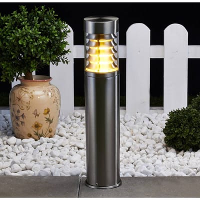 Lindby - buitenlamp - 1licht - Roestvrij staal, polycarbonaat - H: 50 cm - E27 - roestvrij staal, helder